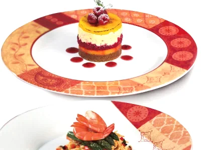 Plato de porcelana decorado